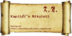 Kapitán Nikolett névjegykártya