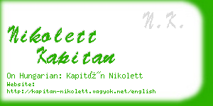 nikolett kapitan business card